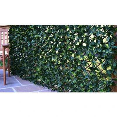 Image of Instant Hedging Artificial Screening Fencing Trellis Privacy Screen Garden Expanding Willow with Laurel Leaves 2M x 1M Can Be Extended!