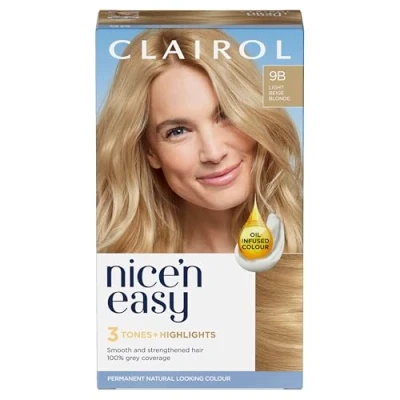 Image of Clairol Nice&#039;n Easy Crème, Natural Looking Oil Infused Permanent Hair Dye, 9B Light Beige Blonde