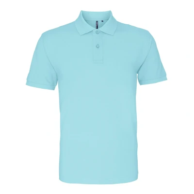 Image of Asquith &amp; Fox Mens Plain Short Sleeve Polo Shirt (Bright Ocean) Multicolour Cotton Size Medium