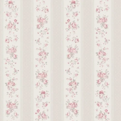 Image of A.S. Création Maison Charme 390694 Wallpaper Floral Greige White Red Polka Dots 10.05 m x 0.53 Made in Germany