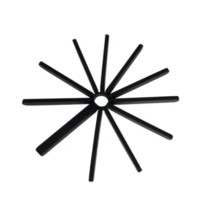 Image of Umbra Fanfare Silicone Trivet, Set of 2 Black Multi Use Expandable Round Kitchen Mat Folds Flat for Compact Storage Protects Your Table or Counter When Serving Hot Dishes