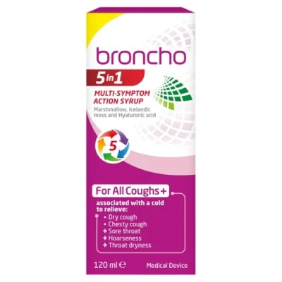 Image of Bronchostop 5in1 Cough Multi Symptom Action Syrup 120ml