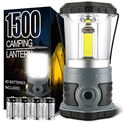 Image of LED Camping Lantern Battery Powered 1500 Lumen COB Light 4D Batteries(Included) Perfect for Camp Hiking Emergency Kit