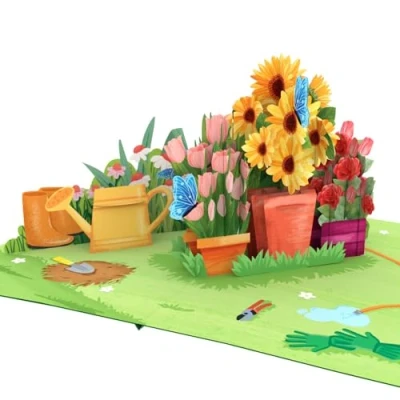 Image of papercrush® Pop Up Card Garden with Flowers 3D Birthday for Wife, Girlfriend &amp; Friends, Money Gift or Voucher Lovers, Women