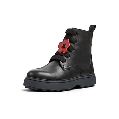 Image of Camper Laceup ankle boots for kids, Size: 10K, Black Leather