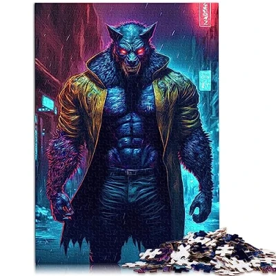 Image of Jigsaw Puzzle for Adults Night stalker werewolf puzzles 1000 Pieces Cardboard Family Activity 10.27&quot; x 20.47&quot;/26 * 38cm.