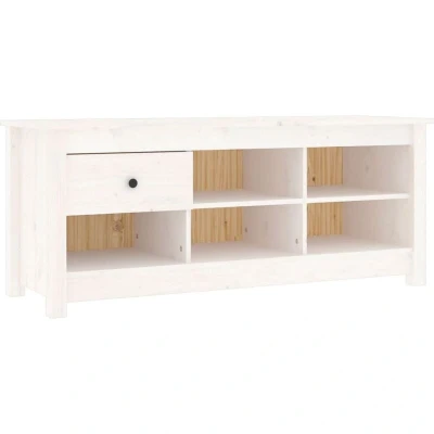 Image of vidaXL Shoe Cabinet White 110x38x45.5 cm Solid Wood Pine