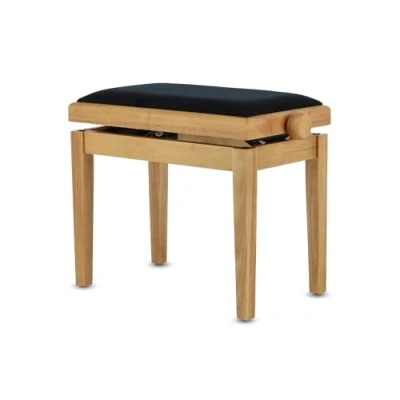 Image of GEWA piano bench Deluxe, solid wood, height adjustable natural matt