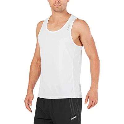 Image of 2Xu BSR Active Singlet Mens White Top Nylon Size X Small