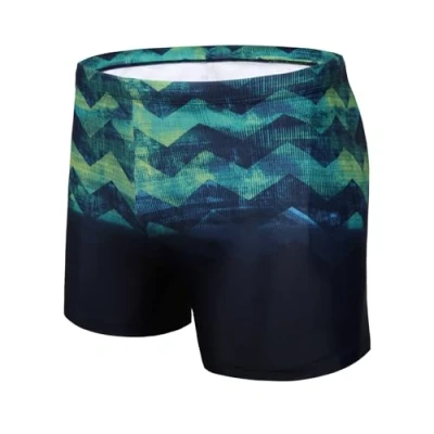 Image of AMZSPORT Swimming Trunks Men, Quick Dry Swim Shorts Beach Board Swimwear, Green S