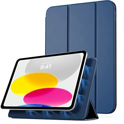 Image of TiMOVO Magnetic Case for iPad 10th Generation 2022, 10.9 inch Case, Slim Smart Folio, Rebound Stand Leather Cover 10, Auto Wake/Sleep, Abyss Blue