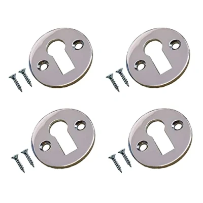 Image of TERF® Polished Chrome Escutcheon Open 35mm Keyhole Cover including Fixing Screw Pack of 4
