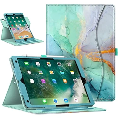 Image of FINTIE Case Compatible with iPad Air 3rd Generation (2019)/iPad Pro 10.5 inch (2017) [360 Degree Rotating] Smart Protective Stand Cover Pocket &amp; Pencil Holder, Auto Sleep/Wake, Emerald Marble