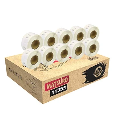Image of Matsuro Original Compatible Label Rolls Replacement for DYMO 11353 S0722530 (12 mm x 24 1000 Labels per Roll 10 Pack)