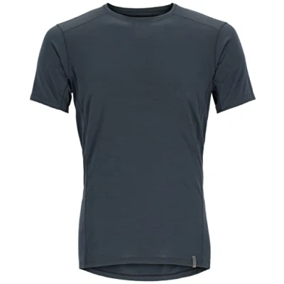 Image of Rab Men&#039;s Syncrino Base Tee Short Sleeve T Shirt for Skiing, Trekking, &amp; Climbing Beluga Medium