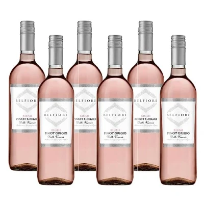 Image of Case of 6 Belfiore Pinot Grigio Blush Rose Wine 75cl 12% abv