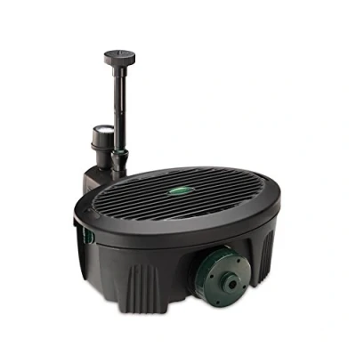 Image of Blagdon Inpond 5 in 1 2000 Easy Care Clean Pond Solution, 10w Pump &amp; Filter with UV Clarifier for Algae Control and Clear Water, LED Light, 3 Fountain Heads, Ponds Up to 2,000L, Black