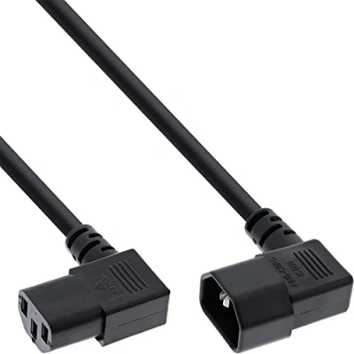 Image of InLine Connector Cable C13 to C14 90 Angled, 16620 A Network 1.8 m Black