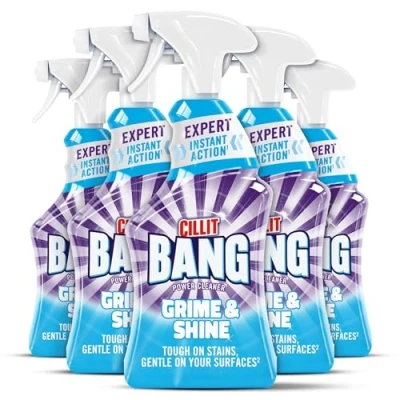 Image of Cillit Bang Professional Grime &amp; Shine Spray, Suitable for Cleaning Outdoor and Indoor Surfaces, Size: 750ml (Pack of 6)
