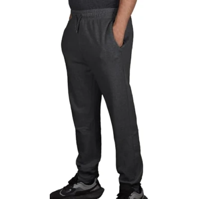 Image of True Face Mens Fleece Joggers Jogging Ribbed Bottoms Sweatpants with Zip Pockets Casual Elasticated Pants Tracksuit Trousers for Workouts and Sports Charcoal XXL