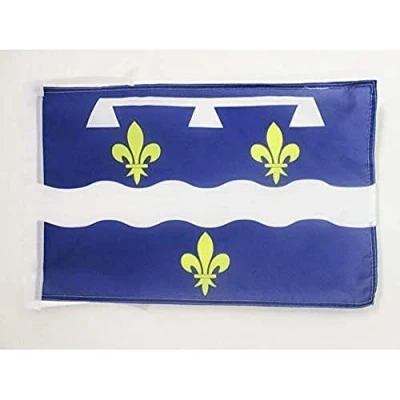 Image of AZ Flag French Department of Loiret 18&#039;&#039; x 12&#039;&#039; 100% Polyester France Small Banner with Two Cords Fade Resistant Vivid Colors 18x12 in 45x30 Cm
