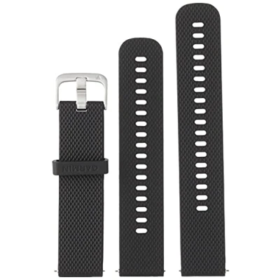 Image of Garmin Quick Release 20mm Silicone Strap (S/M &amp; L) Black Running Watch Accessory