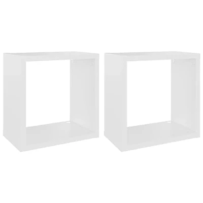 Image of vidaXL Wall Cube Shelves 2 pcs White 26x15x26 cm