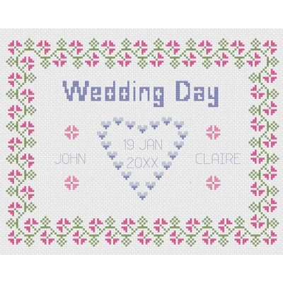 Image of Wedding Day Sampler Cross Stitch Kit