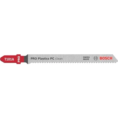 Image of Bosch 3x PRO Plastics PC Clean T101A Jigsaw Blade (for Plastics, Length 100 mm, Professional Accessory Jigsaw)