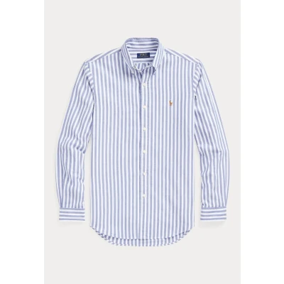 Image of Polo Ralph Lauren Striped Oxford Shirt Shirt, Men&#039;s, Size: Small, Heritage royal/white