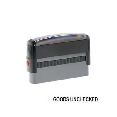 Image of Goods Unchecked Stamp Self Inking Black Ink Stamper 67 x 8mm