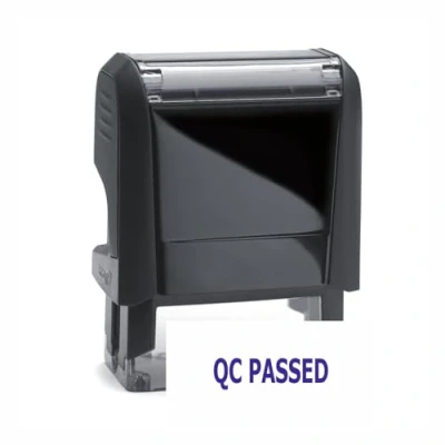 Image of QC Passed Stamp Self Inking Blue Ink Stamper 24 x 7mm