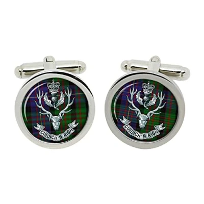 Image of Queen&#039;s Own Highlanders, British Army Cufflinks in Box