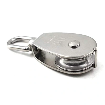 Image of M50 Wire Rope Single Pulley Block 304 Stainless Steel Roller Bearing Pack Of 1 Loading:400KG