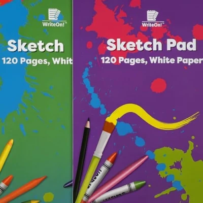 Image of 1x A4 Artists Sketch Pad 60 Sheets 80GSM White Paper Drawing Book (Cover Colour at Random)