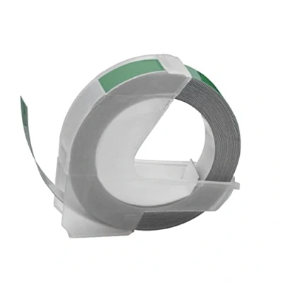 Image of vhbw 3D Embossing Label Tape Compatible with Dymo 1765, 1805, 1855, Jet, Junior, Mini Printer 9 mm, White on Green