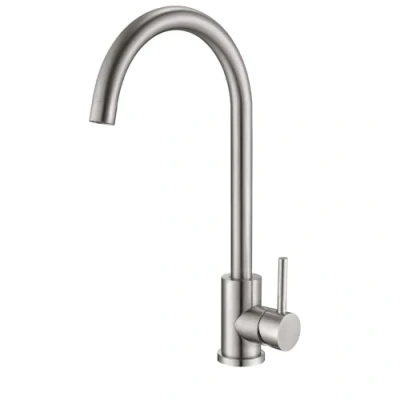 Image of Reginox Taravo BN Single Lever Swan Neck Brushed Nickel Kitchen Mixer Tap