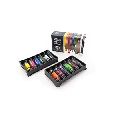 Image of Liquitex Acrylic Basics Set of 12 x 22 ml Colours