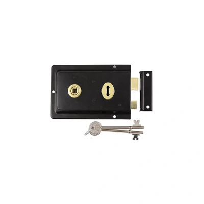 Image of 2x TIMCO Rim Sash Lock Fluted Black 427148