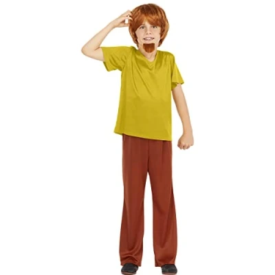 Image of Funidelia Shaggy Costumes Scooby Doo OFFICIAL for boy Doo, Cartoons kids, accessory fancy dress &amp; props Halloween, carnival parties Size 5 6 years Green