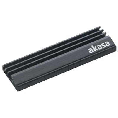 Image of Akasa M.2 SSD Heatsink Aluminum Cooling Fin Pre applied Thermal Adhesive Tape 71 x 22 6.4mm Suitable for 2280 Black A M2HS01 BK