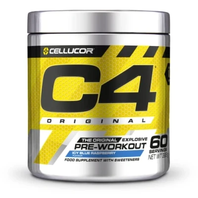 Image of C4 Original Beta Alanine Sports Nutrition Bulk Pre Workout Powder for Men &amp; Women Best Energy Drink Supplements Creatine Monohydrate Icy Blue Razz 60 Servings