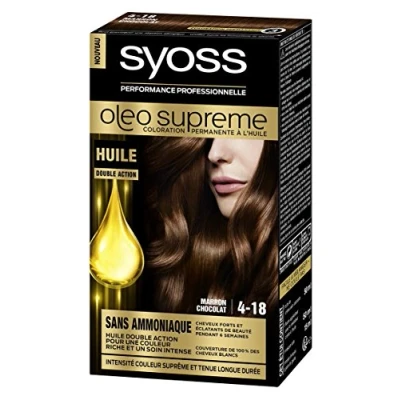 Image of Syoss Oléo Supreme Permanent Hair Colour Chocolate Brown 4 18