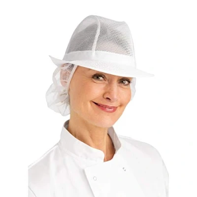 Image of A653 L Trilby Hat with Snood, White