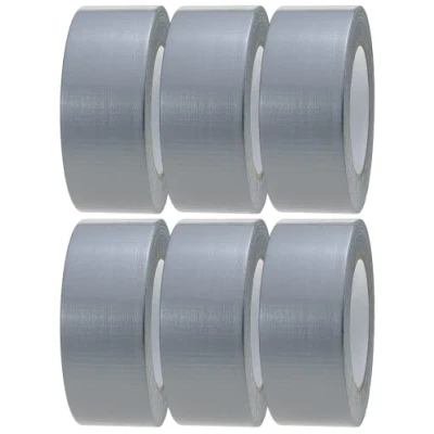 Image of Crimson Starfish Silver Duct Tape 6 Rolls of 48mm x 45m Gaffer Water Resistant Adhesive Multi Use for Indoor/Outdoor Strong