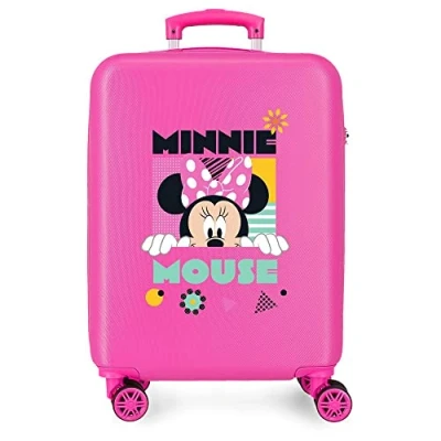 Image of Disney Mickey All Smile Valise Cabine Multicoloured 38 x 55 20 cm Rigide ABS Fermeture à Combinaison Latérale 35L 2 kg 4 Doubles Roues Bagage Main, Geometric, One Size, Cabin Suitcase