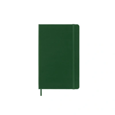 Image of Moleskine Classic Ruled Paper Notebook, Hard Cover and Elastic Closure Journal, Color Myrtle Green, Size Large 13 x 21 cm, 240 Pages