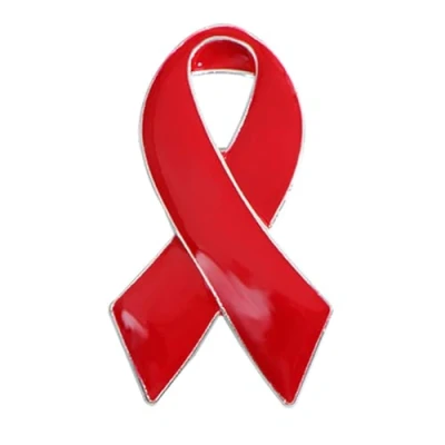 Image of vsilay Enamel Lapel Pin Prevention and Awareness Red Ribbon Brooch Badges HIV AIDS Hope Party Favors