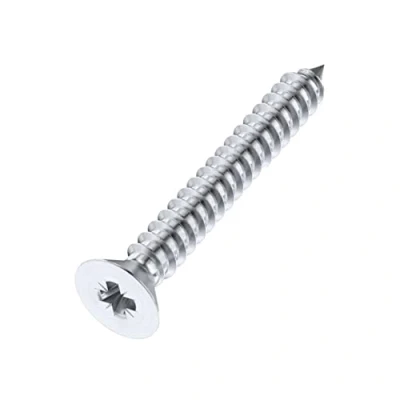 Image of Pozi Wood Screw Countersunk Polished Chrome 5.0x30mm Pack of 100