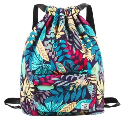 Image of Risefit Waterproof Drawstring Bag, Gym Bag Sackpack Sports Beach Backpack for Men Women